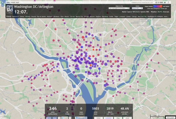 DC bike share map